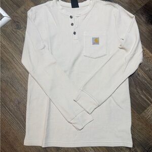 Carhartt Men's Off-White Henley Long Sleeve Shirt